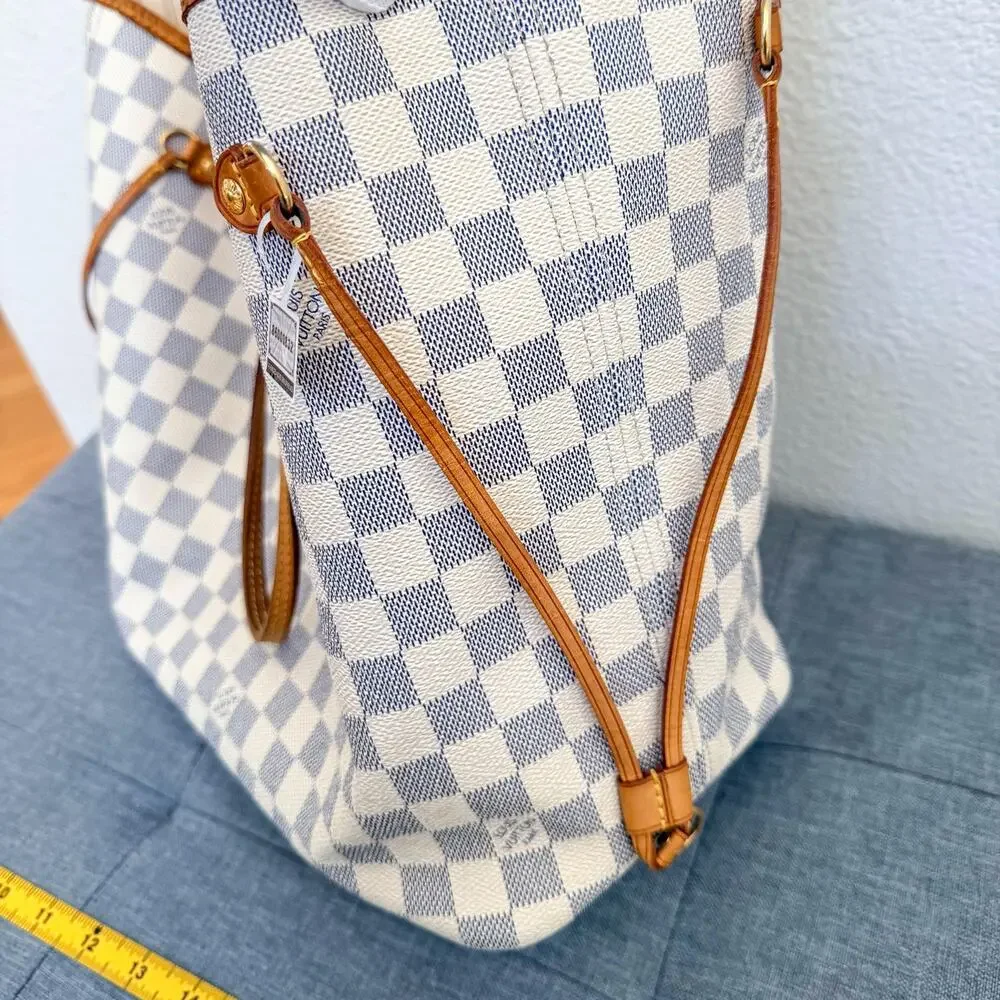 Authentic Louis Vuitton Neverfull MM Damier Azur Tote Shoulder Bag - Picture 3 of 14
